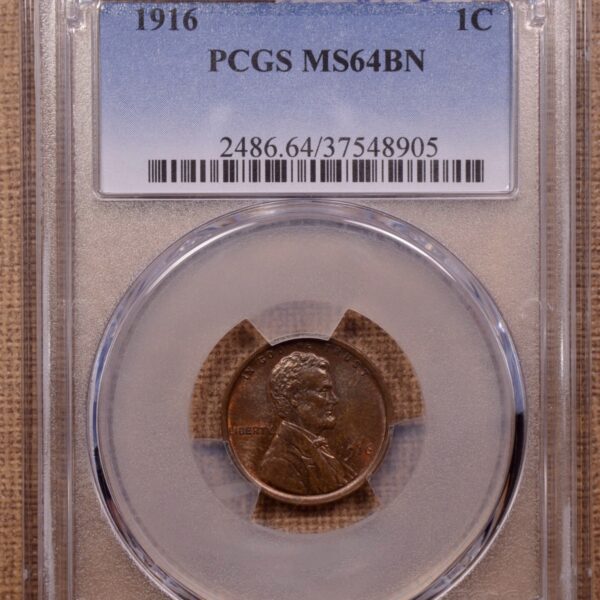 1916 Lincoln Cent PCGS MS64 BN - Image 3