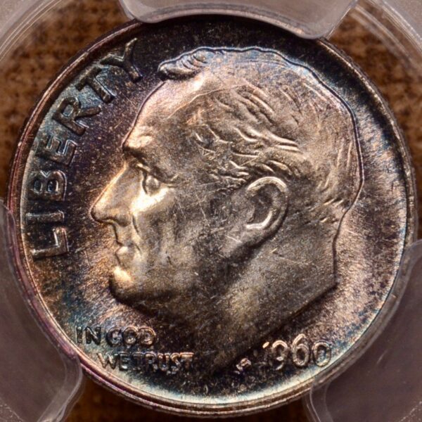 1960 Roosevelt Dime PCGS MS65, magnificent tone!