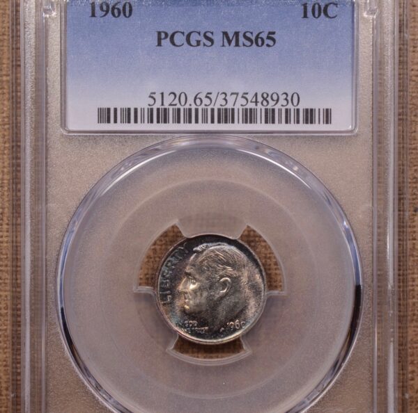 1960 Roosevelt Dime PCGS MS65, magnificent tone! - Image 3