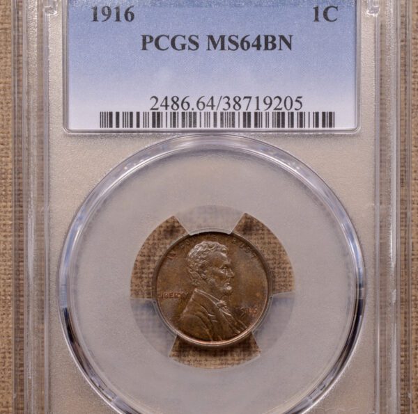 1916 Lincoln Cent PCGS MS64 BN - Image 3