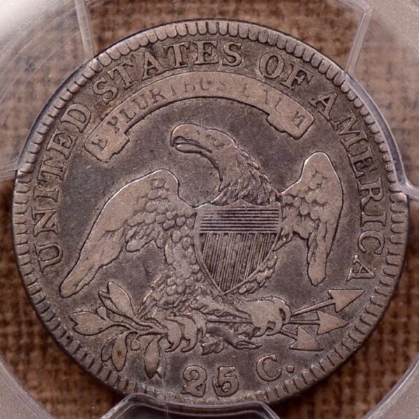 1822 25/50C B.2 Capped Bust Quarter PCGS VG10 CAC - Image 2