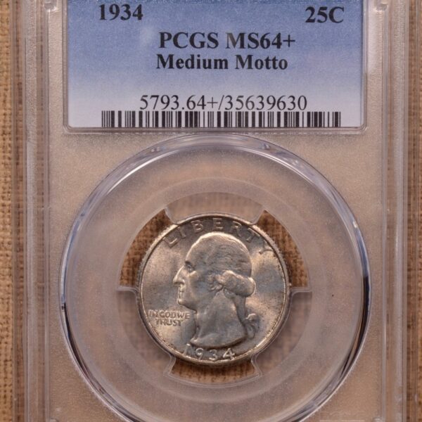 1934 Medium Motto Washington Quarter PCGS MS64+ - Image 3