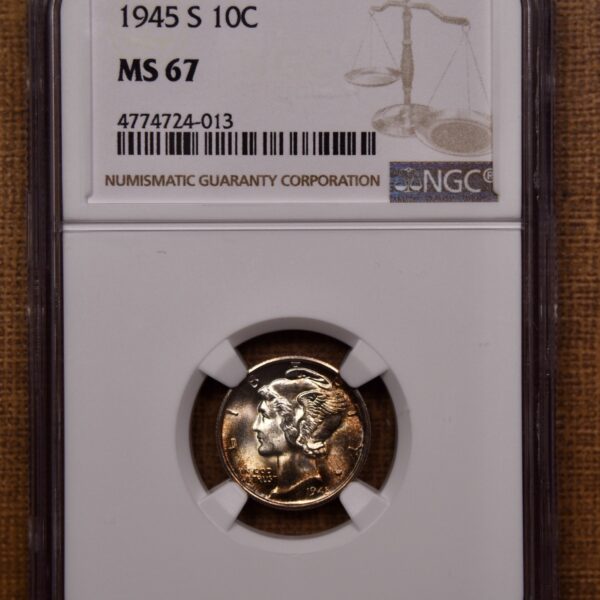 1945-S Mercury Dime NGC MS67, album color - Image 3