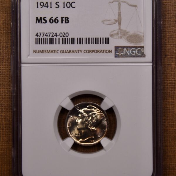 1941-S Mercury Dime NGC MS66 FB - Image 3