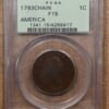 1793 S.3 Chain AMERICA Flowing Hair Large Cent PCGS F15 OGH - Image 3