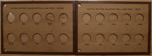 Wayte Raymond National boards for Standing Liberty Quarters, complete