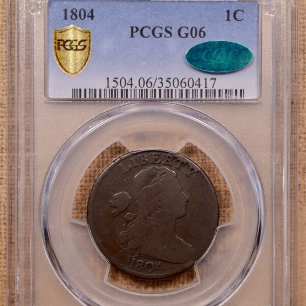 1804 S.266c Draped Bust Cent PCGS G6BN (CAC) - Image 3