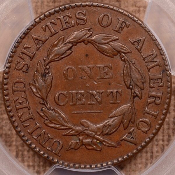 1827 N.5 Coronet Head Cent PCGS AU55 CAC - Image 2