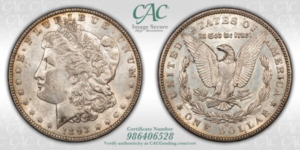 1893-O Morgan dollar CACG AU55 - Image 3