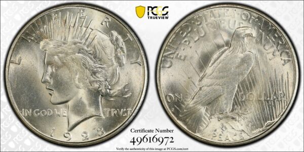 1928-S Peace Dollar, PCGS MS64+ CAC - Image 3