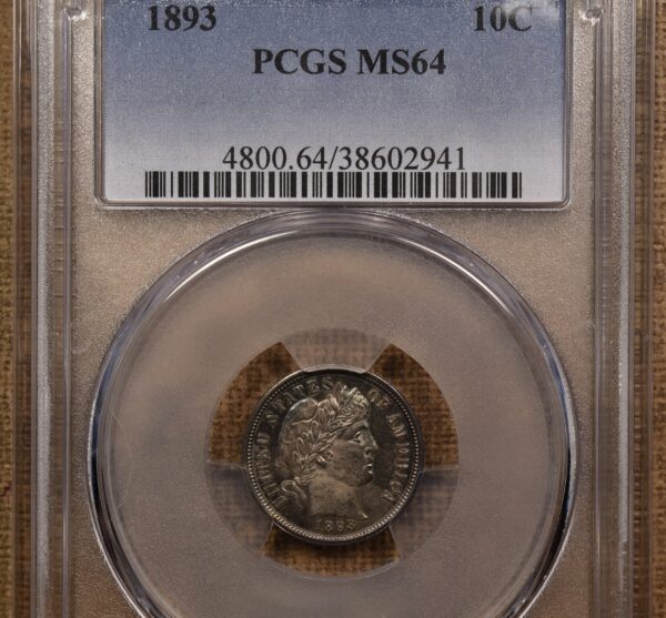 1893 Barber dime PCGS MS64 - Image 5