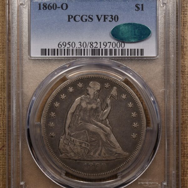 1860-O Liberty Seated Dollar, PCGS VF30 CAC - Image 3