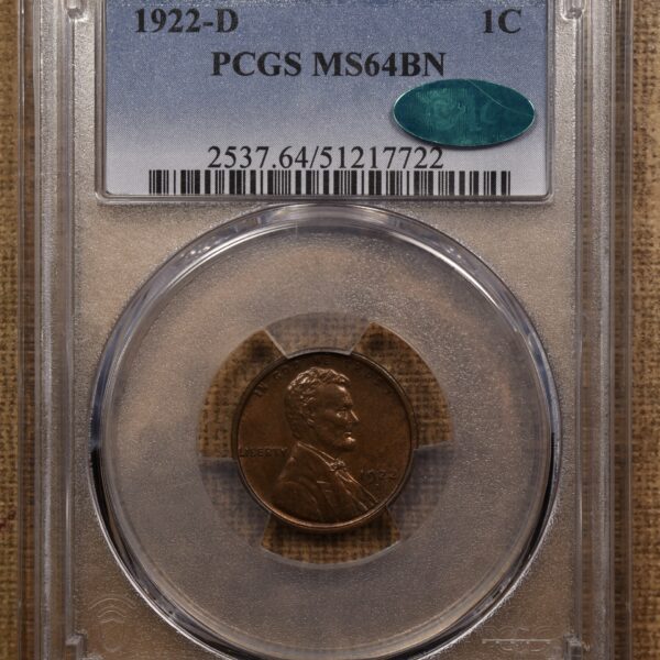 1922-D Lincoln Cent, PCGS MS64 BN CAC - Image 3