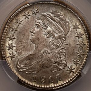 1811 O.107 R4 Small 8 Capped Bust Half dollar CACG MS63+