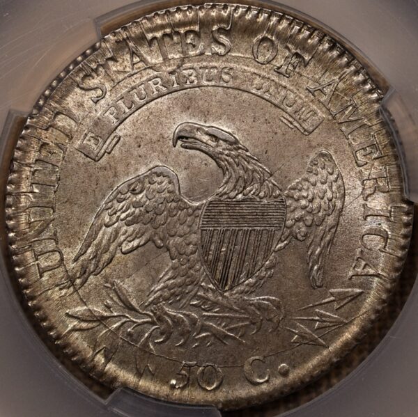 1811 O.107 R4 Small 8 Capped Bust Half dollar CACG MS63+ - Image 2