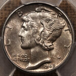 1942/1-D Mercury dime PCGS MS64+ FB CAC