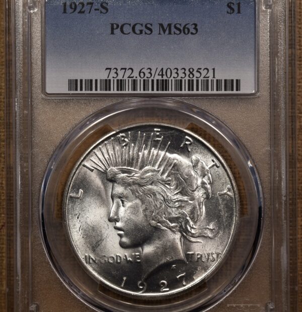 1927-S Peace Dollar PCGS MS63 - Image 3