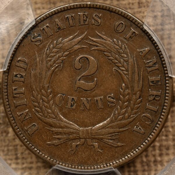 1870 Two Cent Piece PCGS XF45 CAC - Image 2