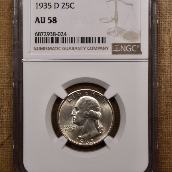 1935-D Washington Quarter, NGC AU58 - Image 3