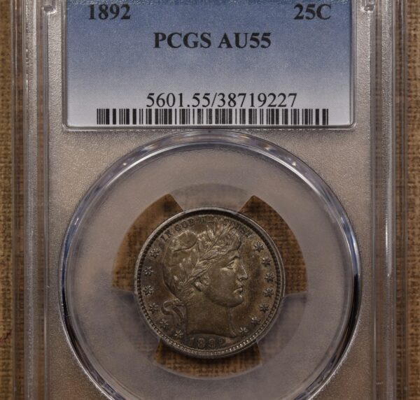 1892 Barber Quarter PCGS AU55 - Image 5