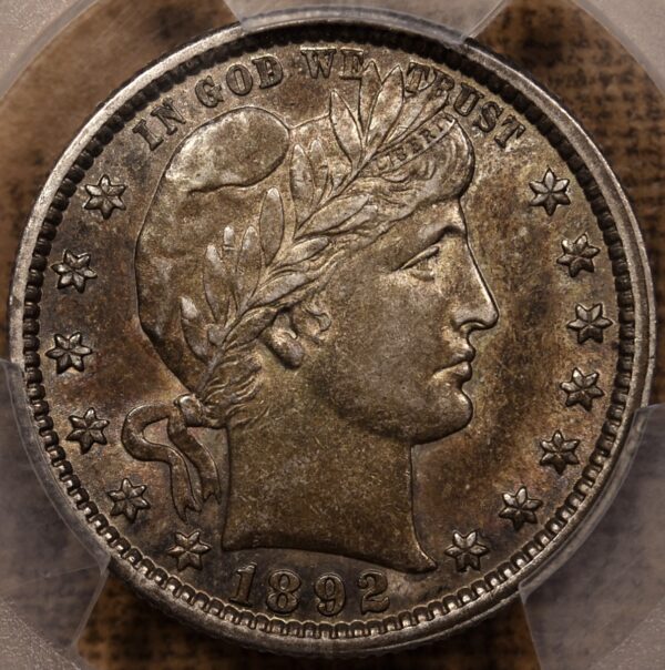 1892 Barber Quarter PCGS AU55