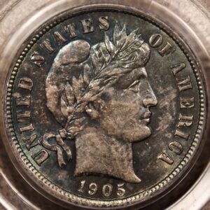 1905-O Micro O Barber Dime, PCGS MS63 CAC