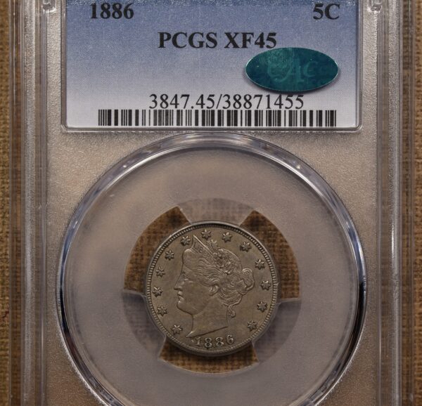 1886 Liberty Nickel, PCGS XF45 CAC - Image 3