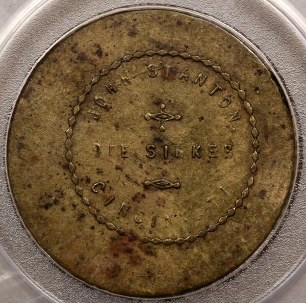 (1861-65) OH-62-10B (R8) Civil War Sutler Token, Hosmer & Crowther, PCGS AU58 - Image 2
