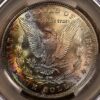 1887 Morgan Dollar, CACG MS64, Exceptional bag rainbow
