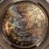 1887 Morgan Dollar, CACG MS64, Exceptional bag rainbow - Image 2