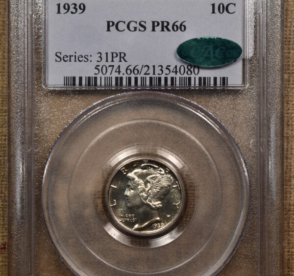 1939 Proof Mercury Dime, PCGS PR66 CAC - Image 5
