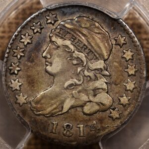 1814 JR-3 Large Date Capped Bust Dime, PCGS VF35 CAC