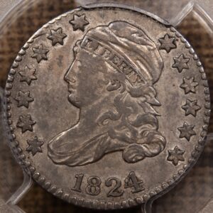 1824/2 JR-1 Capped Bust Dime, PCGS XF45 CAC