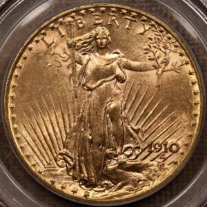 1910 $20 Gold Saint Gaudens Double Eagle, PCGS MS63